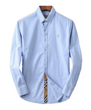 Burberry London Camicia Uomo In Popeline di Cotone Button Down Special Price