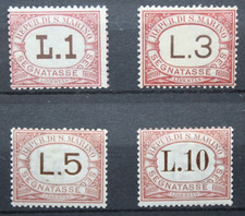 SAN MARINO 1897 SEGNATASSE LIRE 1 - 3 - 5 - 10 SERIE NON COMPLETA MH* (C.Y)