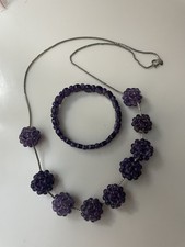 Gioielli Collana e bracciale  elementi ametista  Pietra naturale