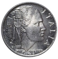 Regno italia 20 centesimi - d'italia,
