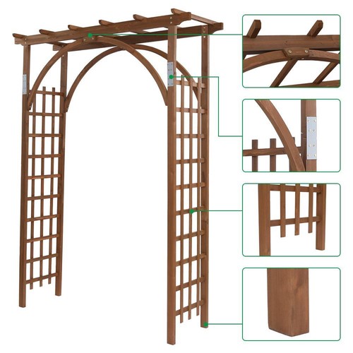 Wooden garden arbor - garden,