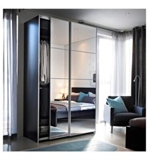 Ikea AULI 4 Pannelli per Telaio Porta Scorrevole, Vetro Specchio - Solo Vetro