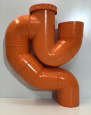 SIFONE VERTICALE PVC ARANCIO INCOLLAGGIO D:100