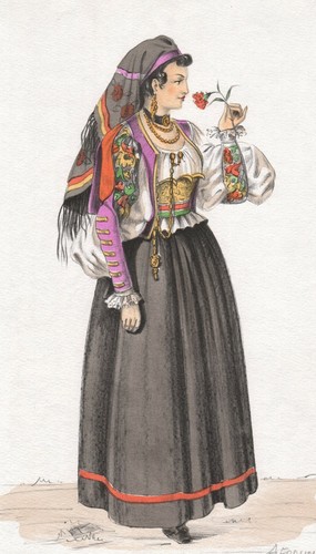 Dorgali costume - dorgali, (nu).