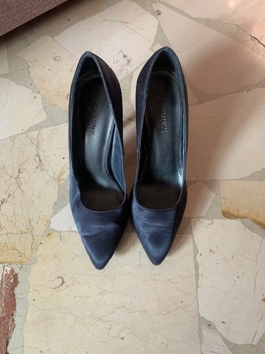 Scarpa decoltè raso blu da - raso,