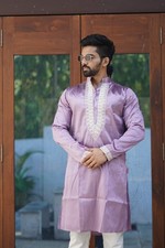 Da Uomo Lucido Seta Kurta Set