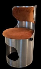 Poltroncina Marzio Cecchi Diapason acciaio anni 70 design Willy Rizzo vintage