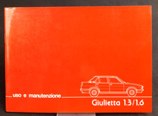 GIULIETTA 1.3 1.6 Alfa Romeo Manuale Uso Manutenzione Instruction Manual