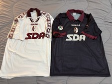 2 MAGLIE MATCH WORN TORINO 1998 CUDINI FICCADENTI VINTAGE KELME INDOSSATE