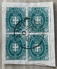 REGNO n.44 FRAMMENTO DI ANTEGNATE (BG) SU QUARTINA   - Sassone 2020=€ 300,00