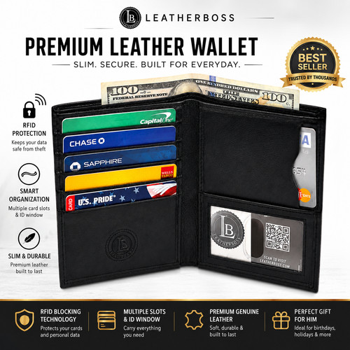 Genuine leather large hipster - genuine,