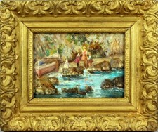 Dipinto olio su cartoncino