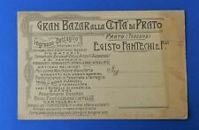 Cartolina Postcard Pubblicità Gran Bazar Città di Prato Egisto Fantechi 