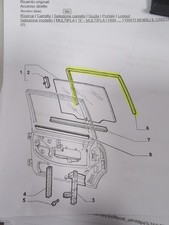 46510749 GUARNIZIONE VETRO PORTA POSTERIORE SINISTRA FIAT MULTIPLA DAL  1998