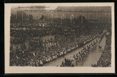 Cartolina vienna processione - cartolina, vienna,
