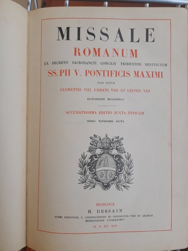 Missale romanum decreto - missale,