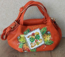 Borsa Dipinta A Mano Arancione