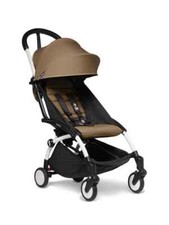 Passeggino BABYZEN YOYO2, COMPLETO Telaio BIANCO + cuscino TOFFEE + zaino nero