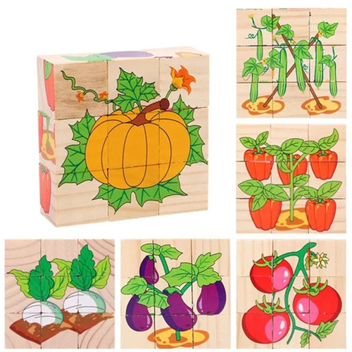 Puzzle rompicapo cubi legno - in,