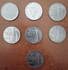 Lot 7 Coins 100 Lire Italian