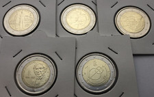 2 EURO COMMEMORATIVI ITALIA - TUTTE LE 5 MONETE FIOR DI CONIO 2023 2022