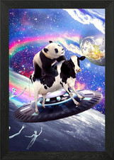 Carino divertente panda mucca