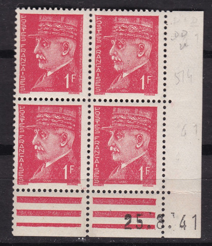Timbre 1941 france coin date - timbre,