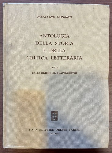 Natalino sapegno antologia - natalino, sapegno: