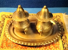 1127-SET SALE E PEPE CON VASSOIO - EPNS argento - vintage fine XIX secolo