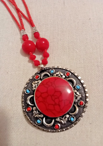 Collana diaspro rosso fatta - collana,