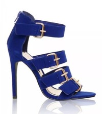 SANDALI SCARPE CON TACCO BLU