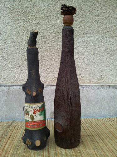 Antiche bottiglie vetro e - bottiglie, in