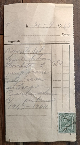 1943 foggia ricevuta - foggia,