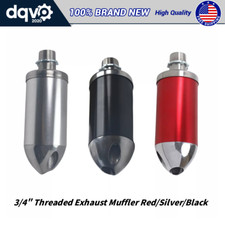 Silenziatore scarico alluminio per go kart 212cc GX200 rosso/argento/nero filettato 3/4"