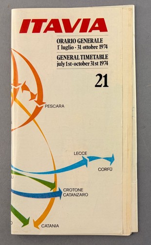 Itavia airline timetable july - airline,
