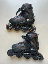 Roller bambino FIT 3 nero-arancione - OXELO completi di Borsa e casco OXELO