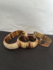bracciali in ottone,legno e osso antichi 