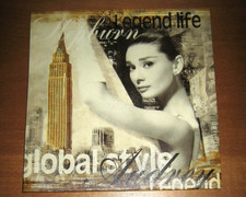 Stampa Tela Canvas Audrey Hepburn Legend life Quadro moderno 25x25 cm.