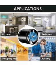 Ventilatore assiale a tubo Ø 100 mm, ventola di scarico, 20 W, per cucina, bagno