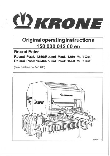 Krone round baler pack - baler,