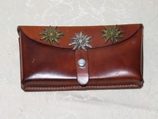 Borsa pelle con edelweiss - pelle,