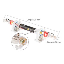Tubo Laser CO2 40W 720mm Dia.50mm Tubo Vetro per Taglio Incisione Laser CO2