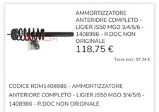 AMMORTIZZATORE ANTERIORE LIGIER JS50 DAL 2018  MICROCAR MGO 3 4 5 6 1408986