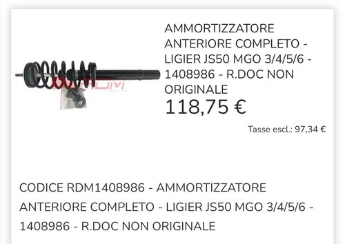 Ammortizzatore anteriore - ammortizzatore,