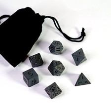 Set 7 Dadi Neri Pastello Matte