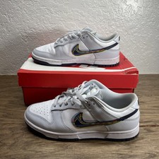 Nike Dunk scarpe basse sneakers calci uomo taglia 8 DV6482-100 Rainbow Swoosh KG JD