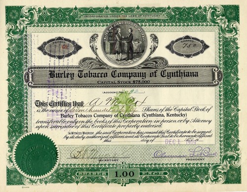 Burley tobacco company - company, of