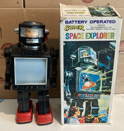 Robot tin toy space explorer - space,