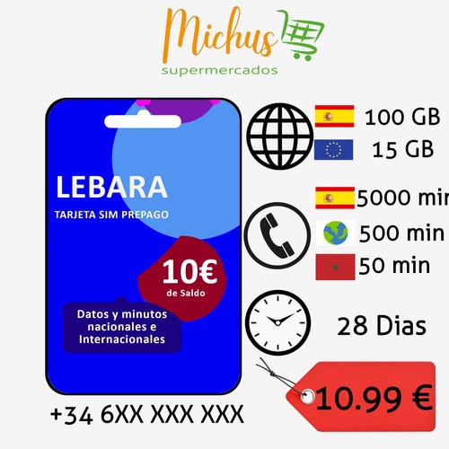 Tarjeta sim prepago lebara - sim,