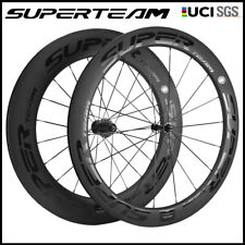 Set ruote Superteam anteriori 60 mm posteriori 88 mm in carbonio bici da strada 700 C ruote in carbonio 
